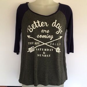 THREADS STUDIO Baseball Style Graphic Tee size: S